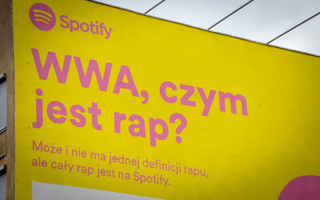 WWA, czym jest rap? Kampania Spotify, Mural w Warszawie, Metro Politechnika - Waryńskiego 3