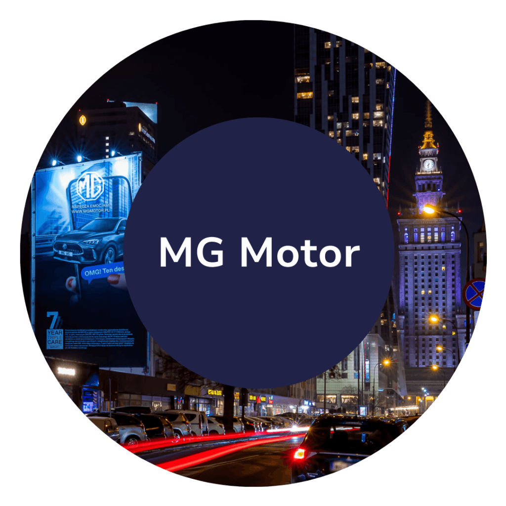 MG Motors, reklama wielkoformatowa, Warszawa