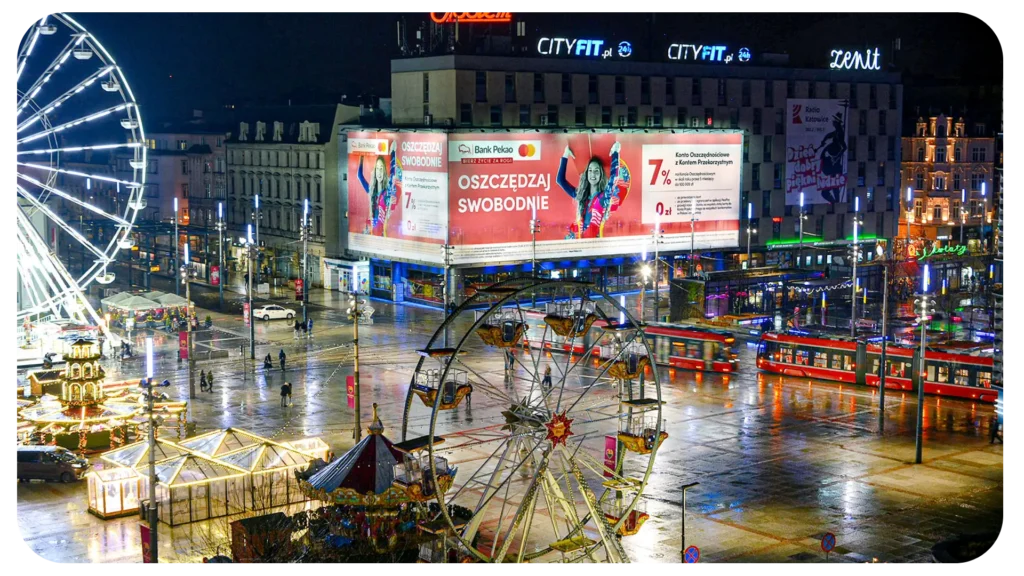 Reklama wielkoformatowa, Katowice, PEKAO, Grupa RW