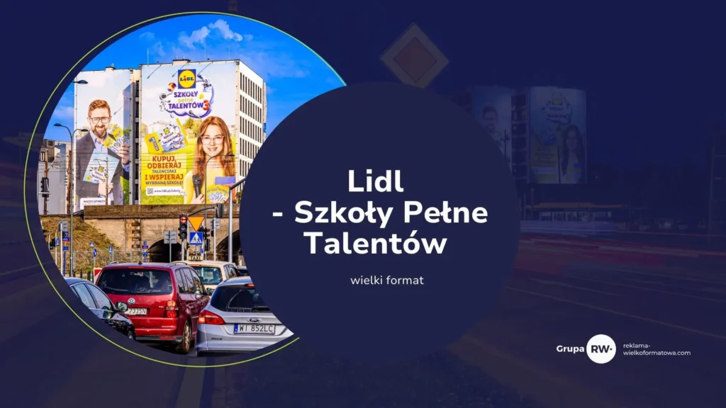 Wielkoformatowa reklama Lidla przy Stadionie Narodowym