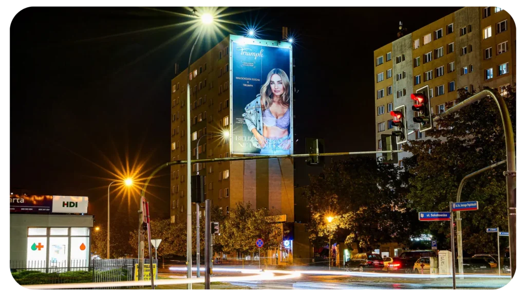Reklama Triumph w centrum Białegostoku - przyciągająca uwagę, Małgorzata Socha