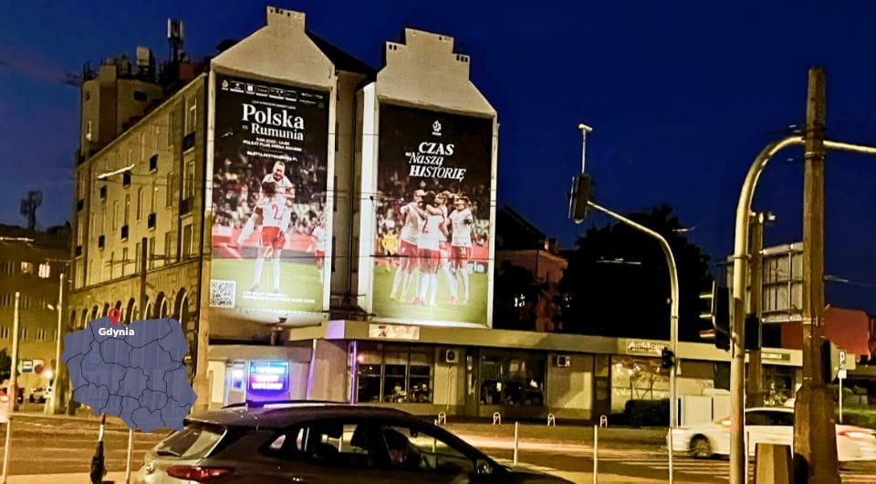 Reklama na budynkach w Gdyni – kobiecy futbol, Grupa RW, kampania Euro 2025